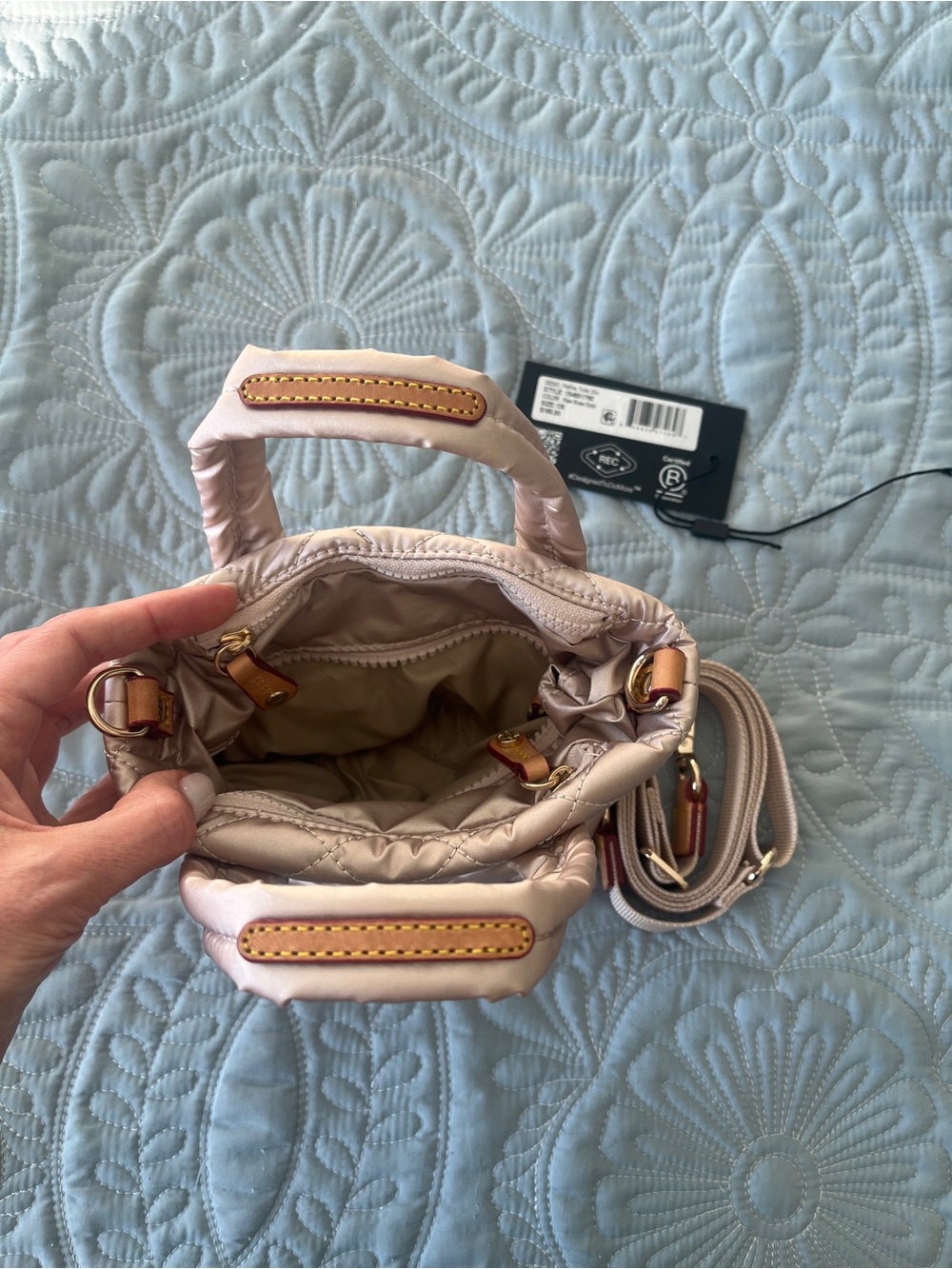 MZ Wallace Pale Rose Gold Petit Tote Deluxe - Picture 4 of 5